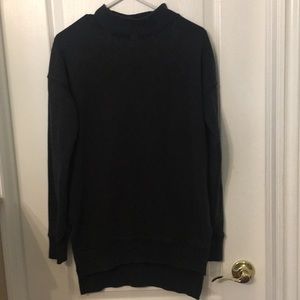 black mock neck sweatshirt